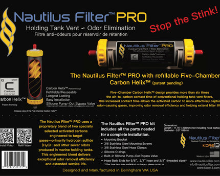 Nautilus Filter® (Pro model) Holding Tank Vent Filter Kit